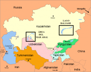 asia central mapa politico