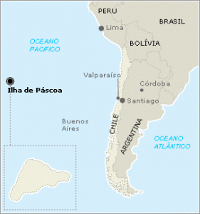 Localização da Ilha de Páscoa Fonte:voandonodesconto.blogspot.com.br