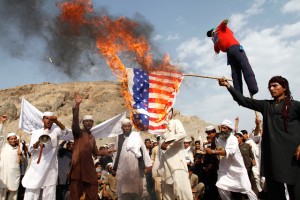 afghans-burn-the-u-s-flag-in-the-ghanikhel